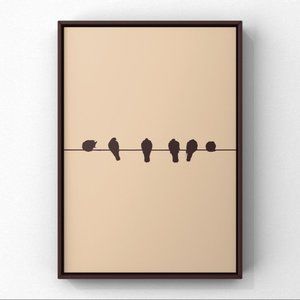 Modern minimalist cute birds abstract wall art